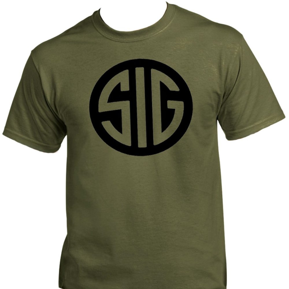 SIG GUN, COOL ARMY GREEN T-SHIRT T-1000